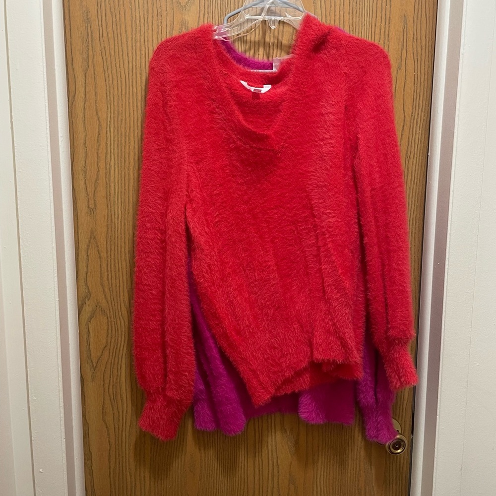 Red fuzzy sweater